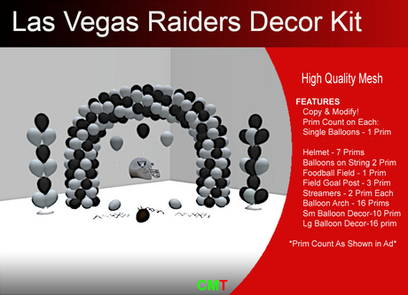 Second Life Marketplace - Las Vegas Raiders Decor Kit